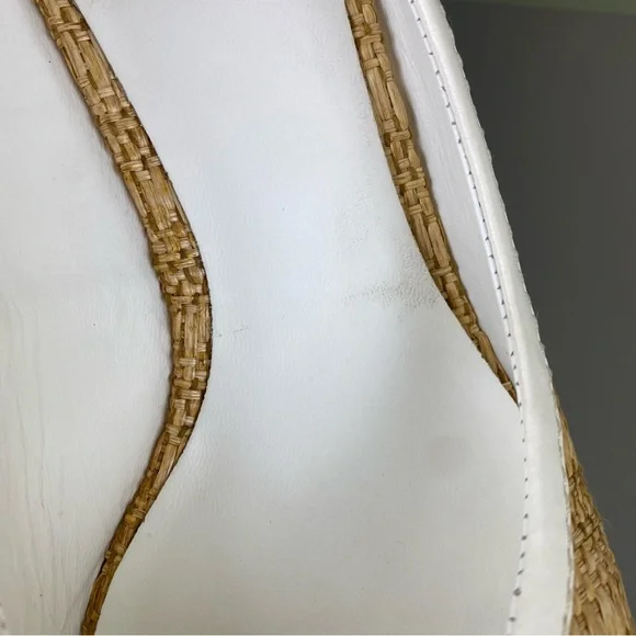Tory Burch Sally Raffia Straw Natural/Bleach Wedges Size 7 - Picture 5 of 12